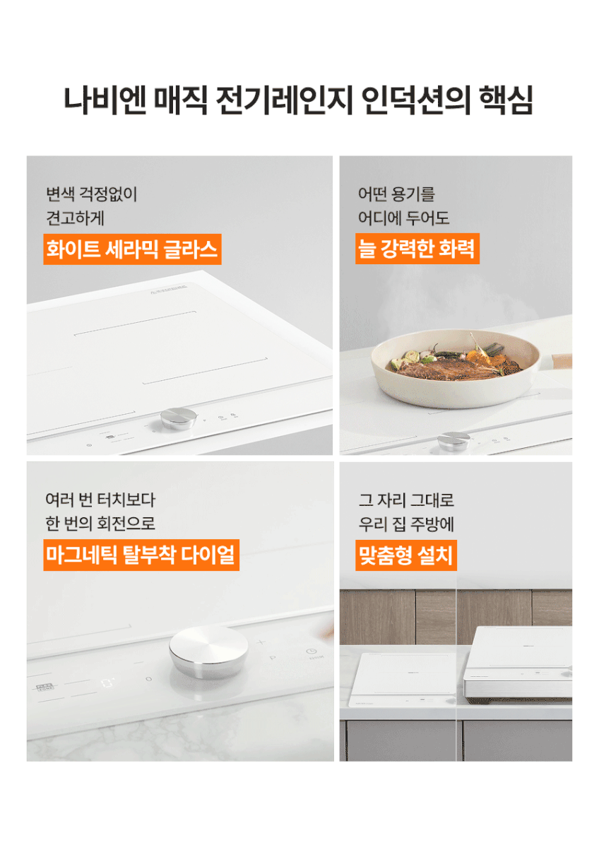 국내생산 신제품 3구 인덕션 다이얼 화이트+화이트 ERI-5203AF 판매처 상세 정보 이미지 3