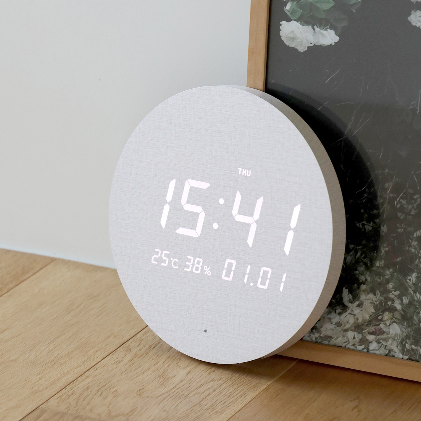 카파 무선 디지털 LED 벽시계 무소음 전자 벽걸이시계 30cm