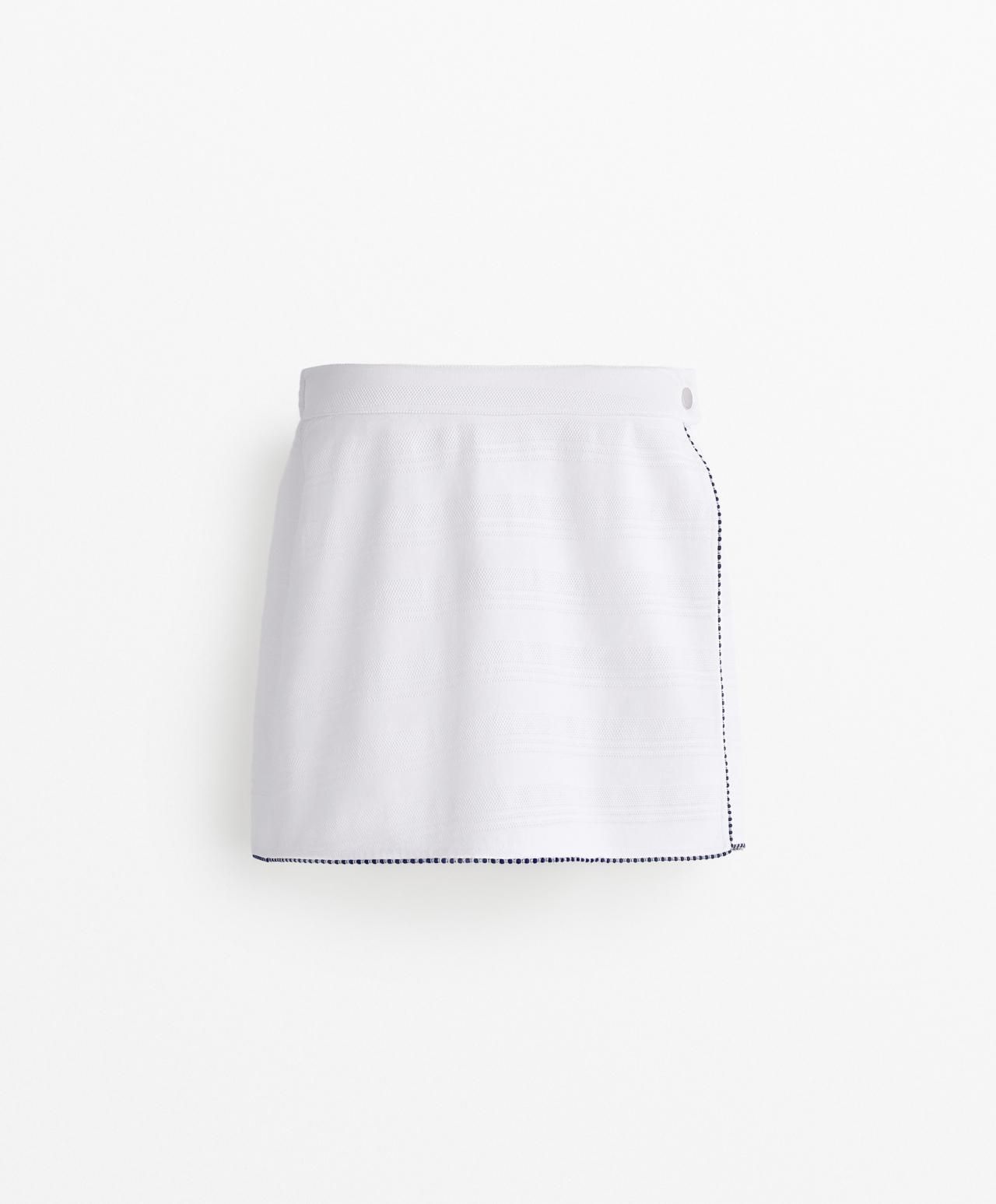 오이쇼 코튼 자카드 피케 스커트 팬츠 3552/731 WHITE