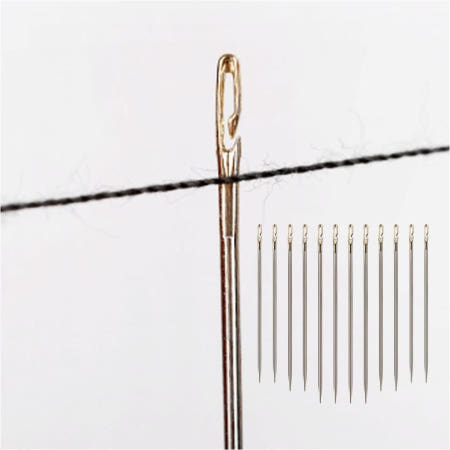 [중국]쉬운 실꿰기 실넣기 큰 바늘귀 옆트임 큰구멍 자수용품 바늘 12개 세트