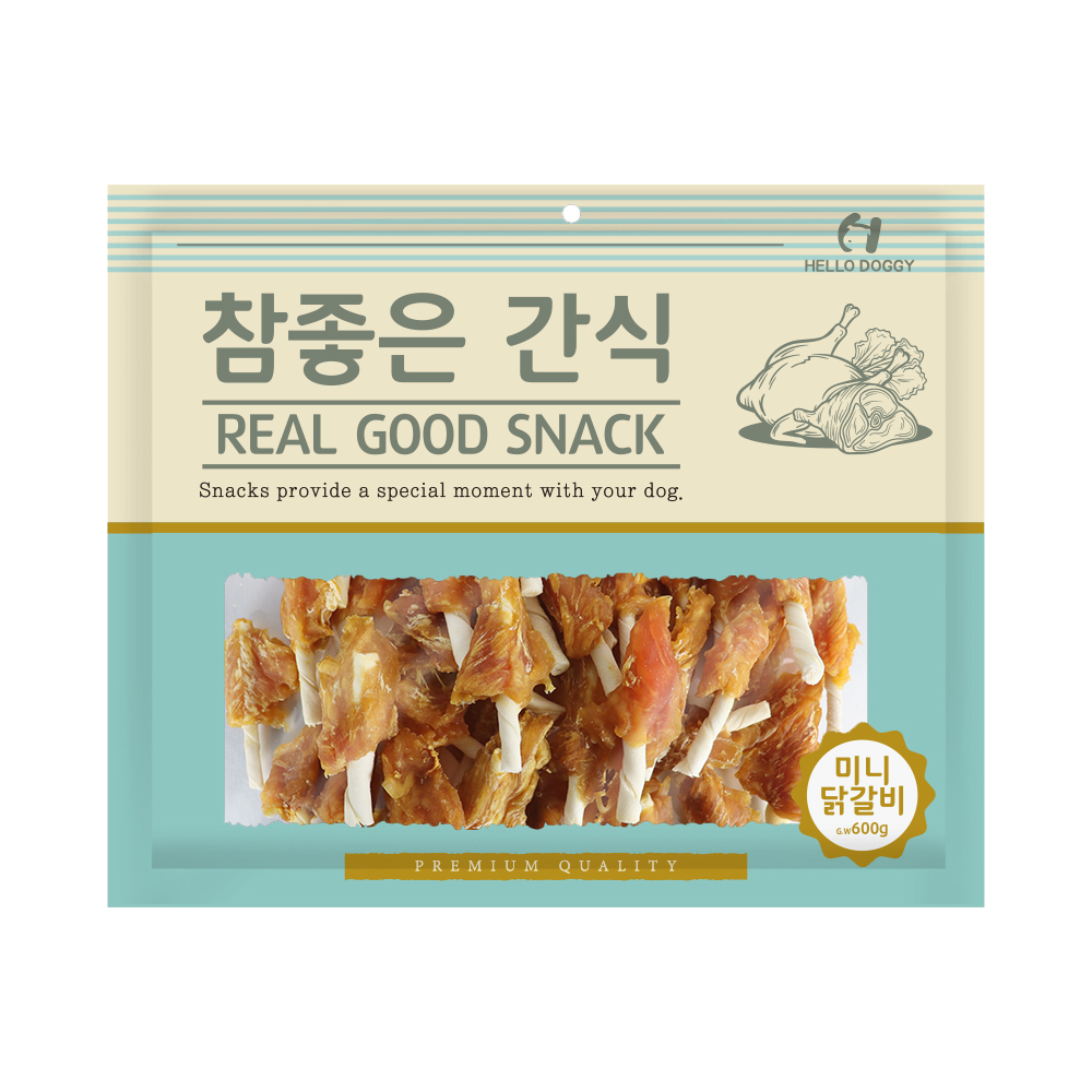 헬로도기 강아지대용량간식 건조 사사미 애견간식 미니닭갈비, 600g, 1개 - 메인 이미지