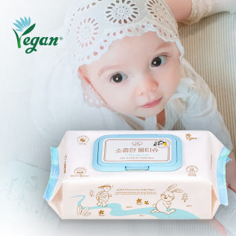 휴대용 안심 비건 아기 물티슈 소중한습관 프리미엄 소중한 물티슈 신생아 유아 저자극 피부 테스트 20매 12팩
