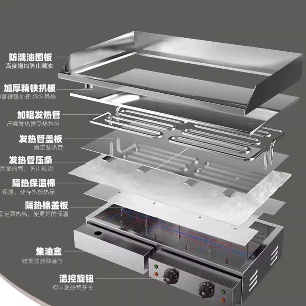 철판 전기 그릴 고기 계란 야채 포장마차 토스트 대형 EG-818TC(단일+법랑) - 상세 이미지 5