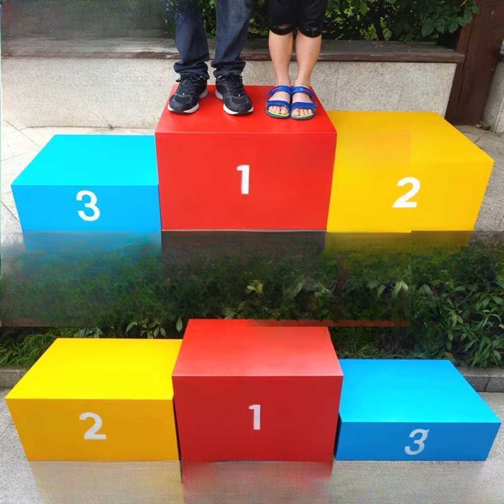 스포츠 경기 시상대 대회 수상용 경량 조립 이동 단상 목재 60x50 세트 - 상세 이미지 3