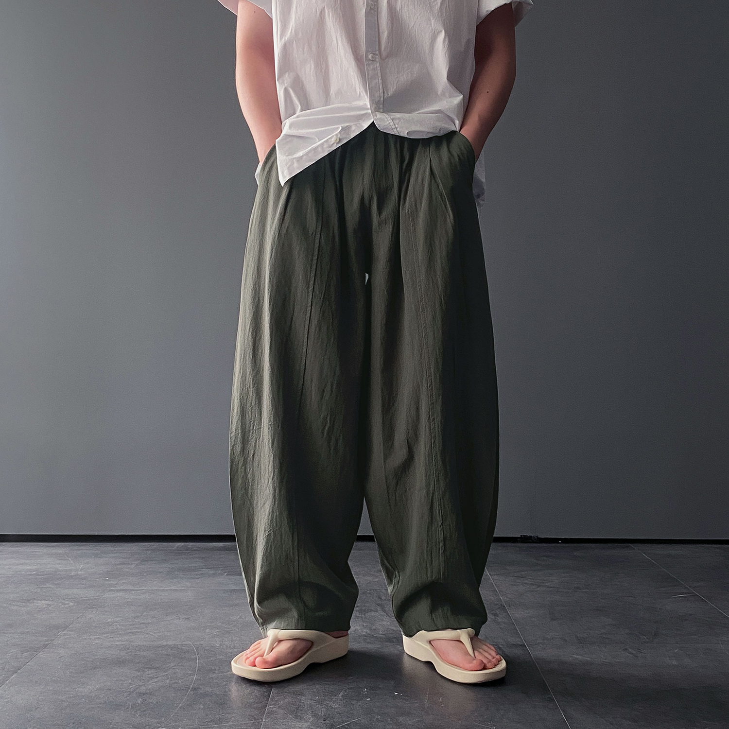 벌룬팬츠 남자린넨바지 남자마바지 여름긴바지 - 상세 이미지 3