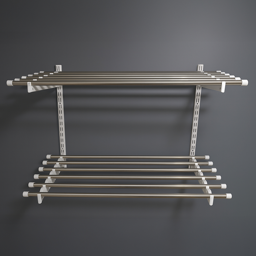 아텍스 다용도실 벽선반 봉스테인레스 벽걸이 베란다 팬트리 국내제작 33cmx60cm 1단 - 상세 이미지 5