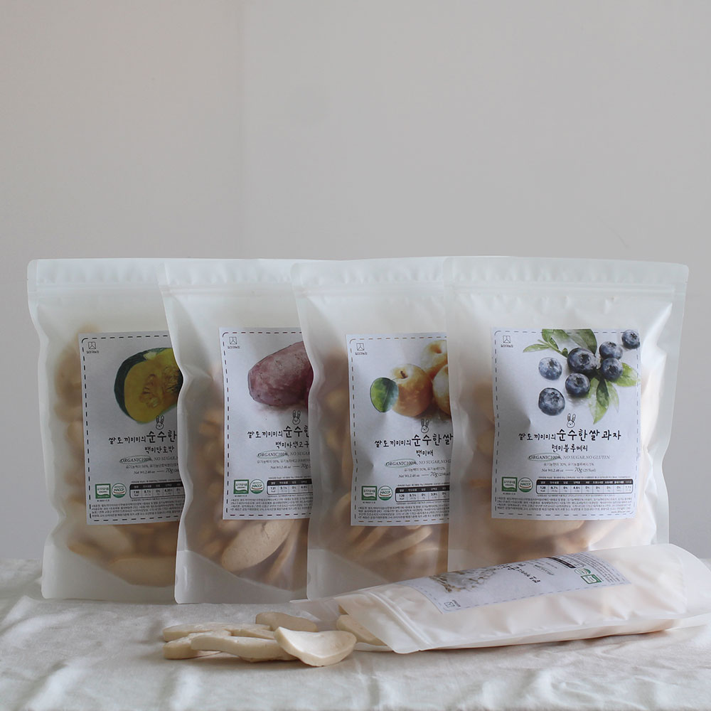 국내산 유기농 쌀과자 백미 시리얼 120g 외 11종 질마재농장 아기과자 떡뻥