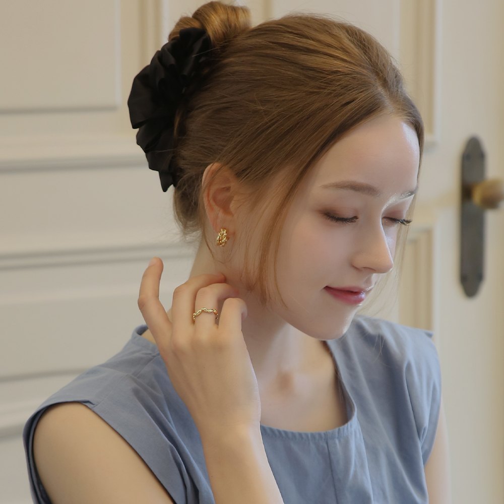 디유아모르 새틴 더블 리본 헤어 클립 집게핀 - 상세 이미지 3