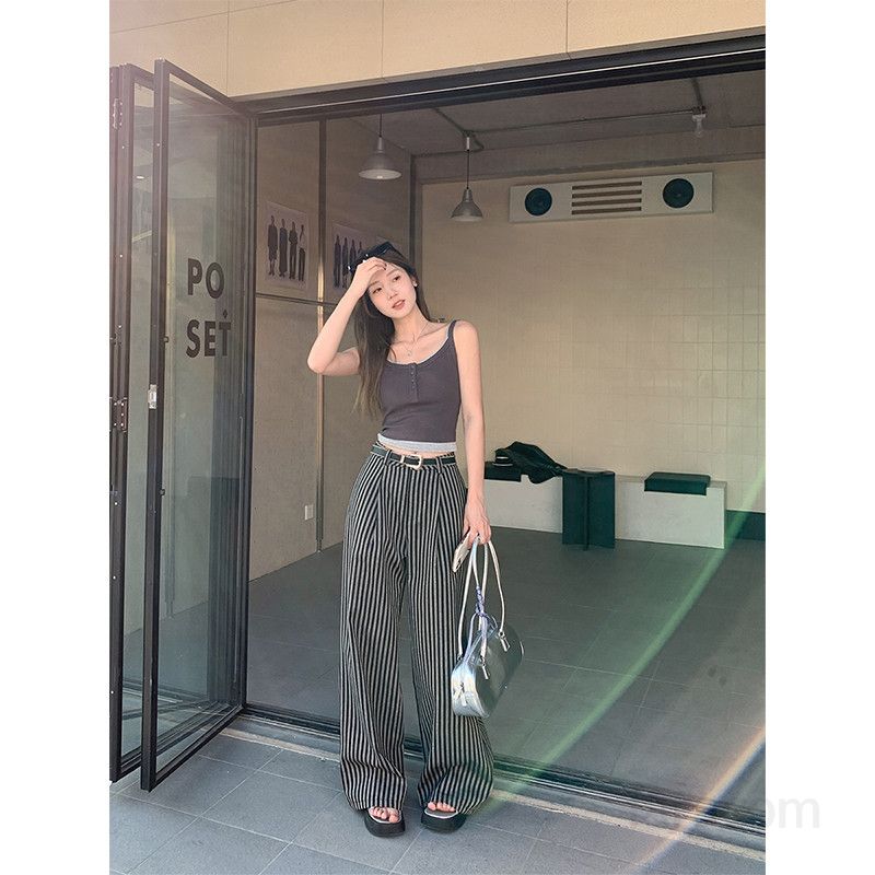 봄 여름 여성 슬림핏 U넥 페이크레이어드 버튼 배색 크롭 민소매 나시 티셔츠 면혼방 0906 - 상세 이미지 4