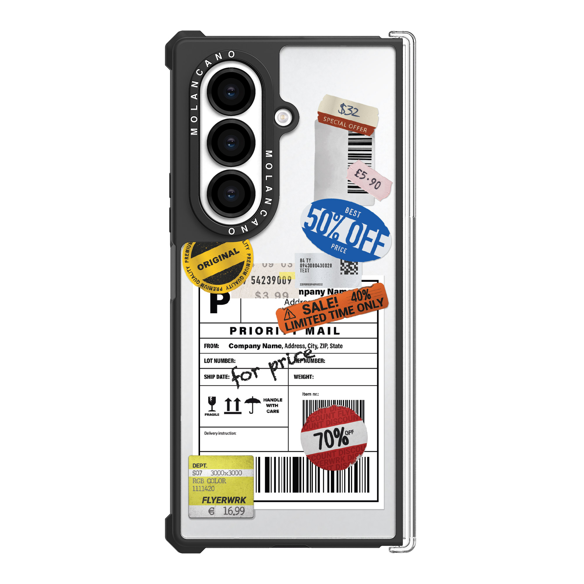 갤럭시 Z폴드7 임팩트 디자인 힌지 보호 휴대폰 케이스  라벨A