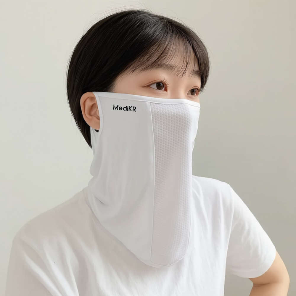 메디케이알 자외선차단 야외활동 스포츠용 쿨 기능성 마스크 1매입 냉감 화이트 - 상세 이미지 2