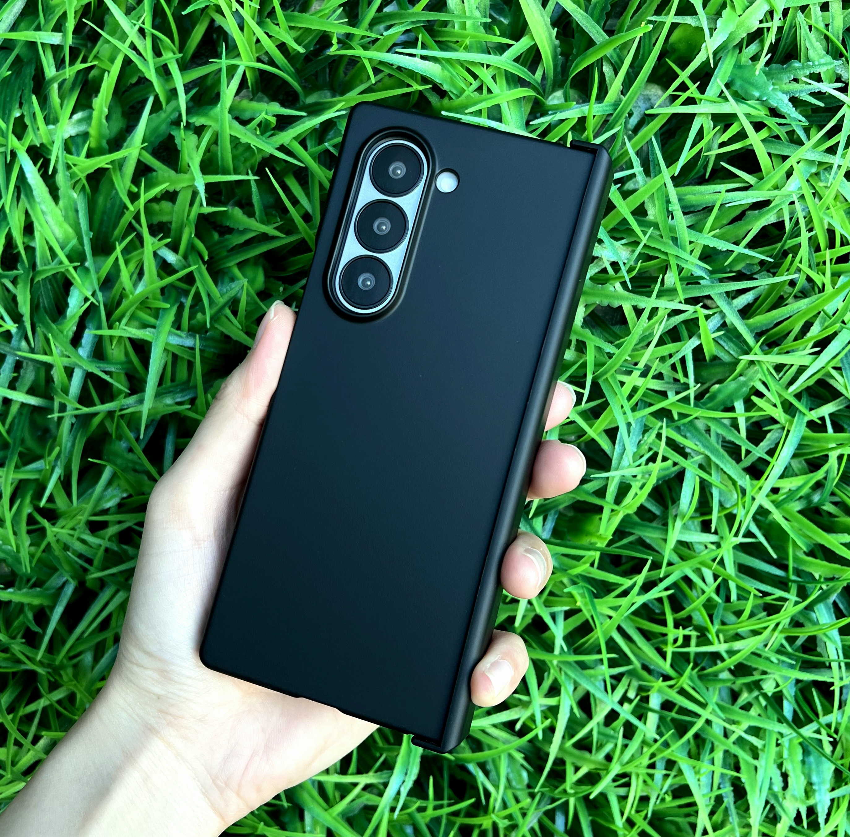 힌지보호 케이스 하드 범퍼 슬림 풀커버 카메라보호 지플립 블랙, 갤럭시Z 폴드4 - 상품 이미지