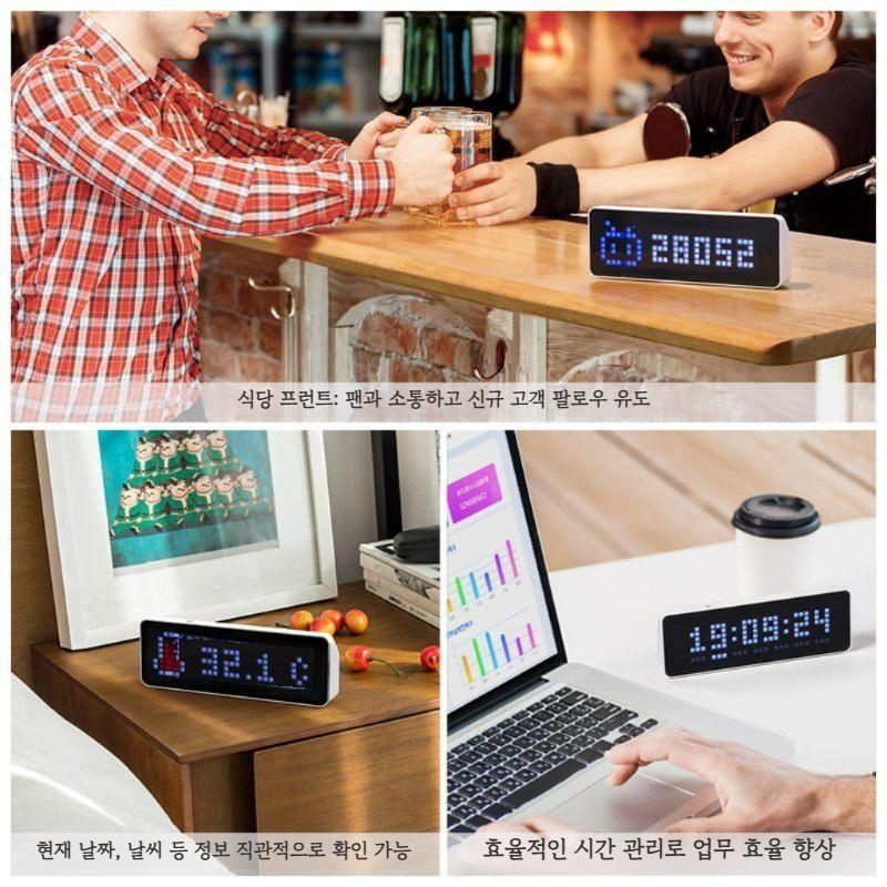 Ulanzi Youbasket TC001 데스크탑 시계 다기능 픽셀 윈드 IoT IOT 날씨 예측 B 스테이션 팬 디스플레이 블로그 라이브 비디오 사진 액세서리 - 상세 이미지 5