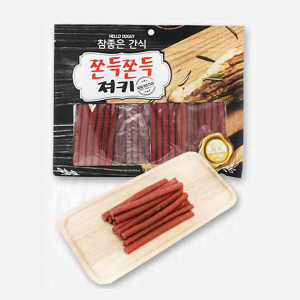 헬로도기 쫀득져키 대용량강아지간식 애견 건조간식 양고기져키, 300g, 1개 - 메인 이미지