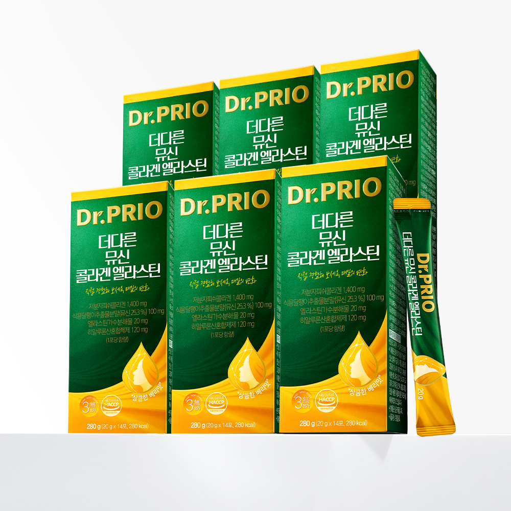 닥터프리오 더다른 고함량 뮤신 콜라겐 엘라스틴 14포, 6개