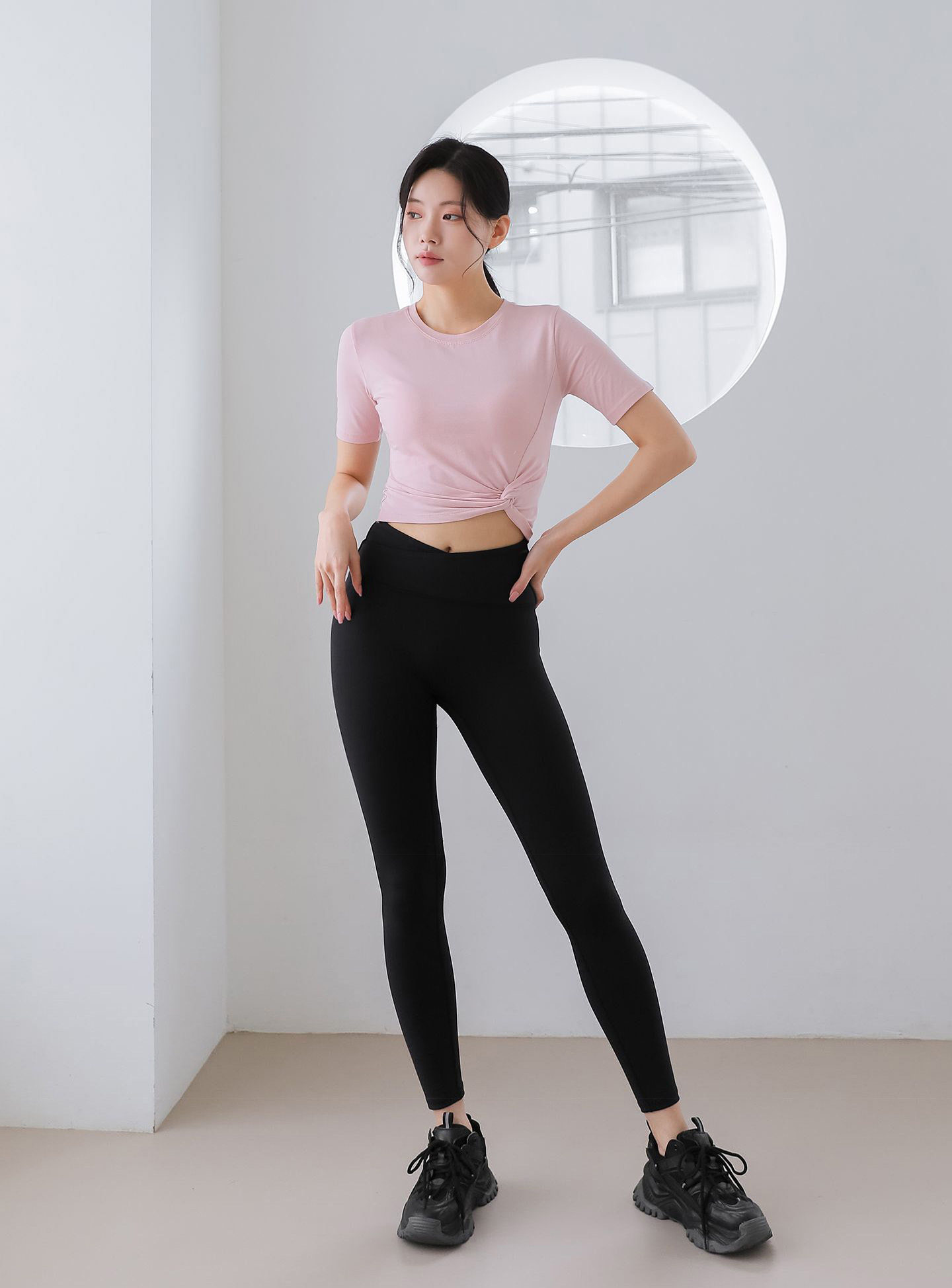 필라테스복 요가복 필라테스 상의 여름 반팔 크롭 운동복 - 상세 이미지 5