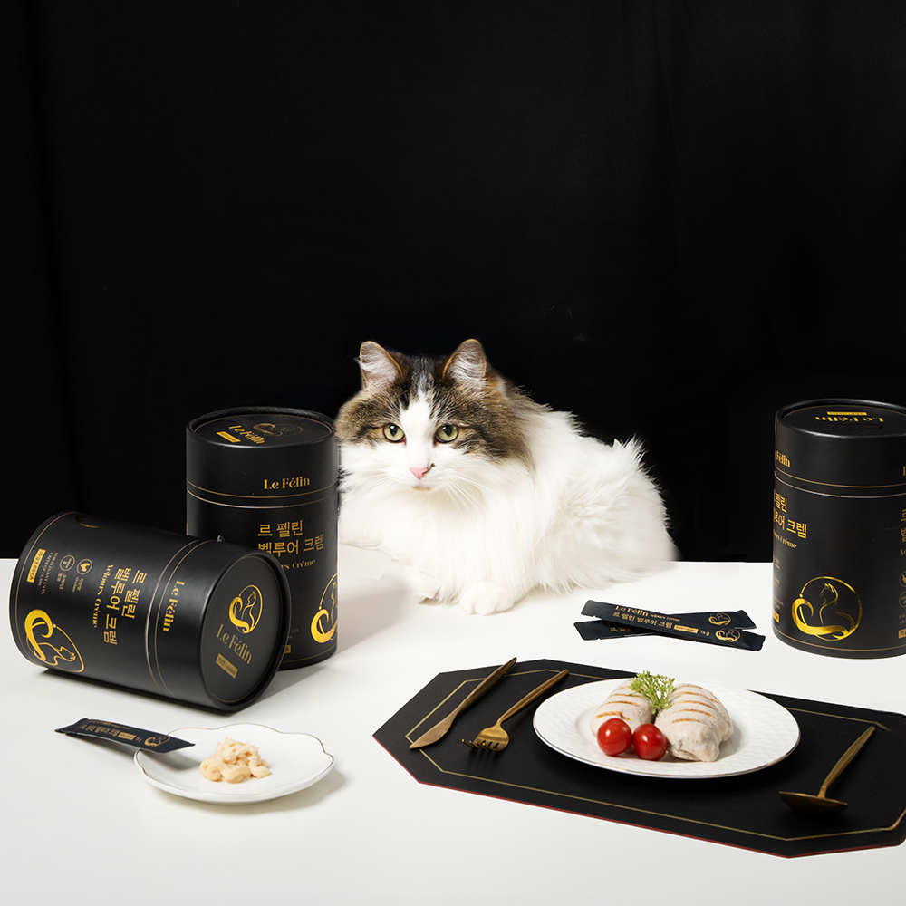 르 펠린 벨루어 크렘 - 오메가3 함유 대용량 고양이 간식 이미지 3