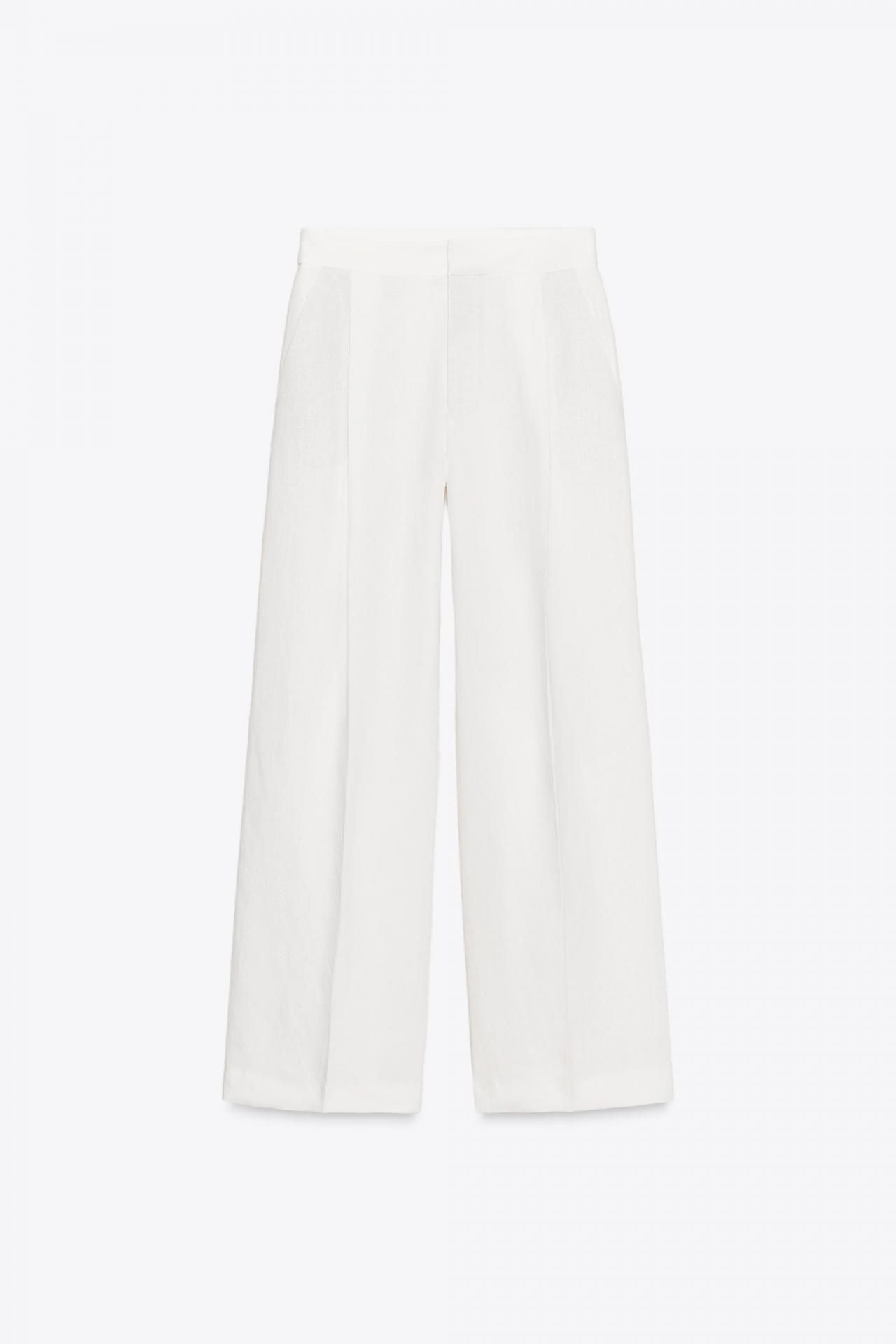 자라 린넨 혼방 플리츠 팬츠 3736/244 WHITE