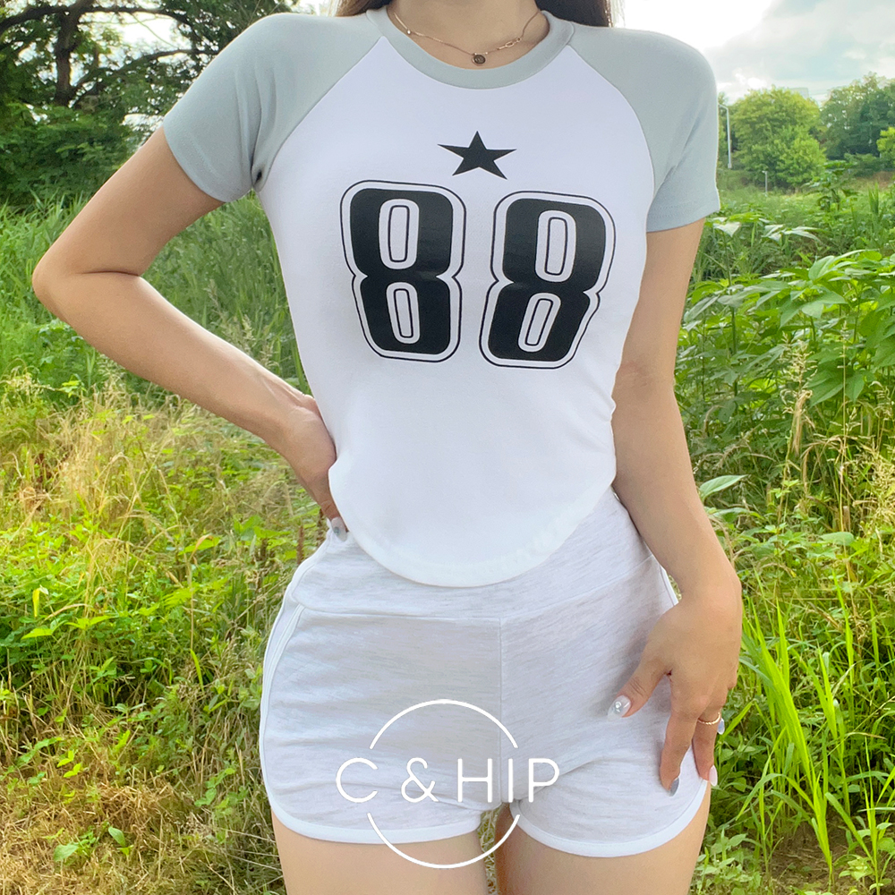 88 레글런 나그랑 굴림 크롭 반팔 반소매 티셔츠 3color - 상세 이미지 3