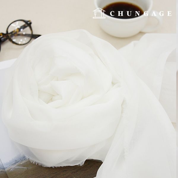 쉬폰원단 290cm 광폭 이너 커튼 원단 무지 천 화이트 차르르