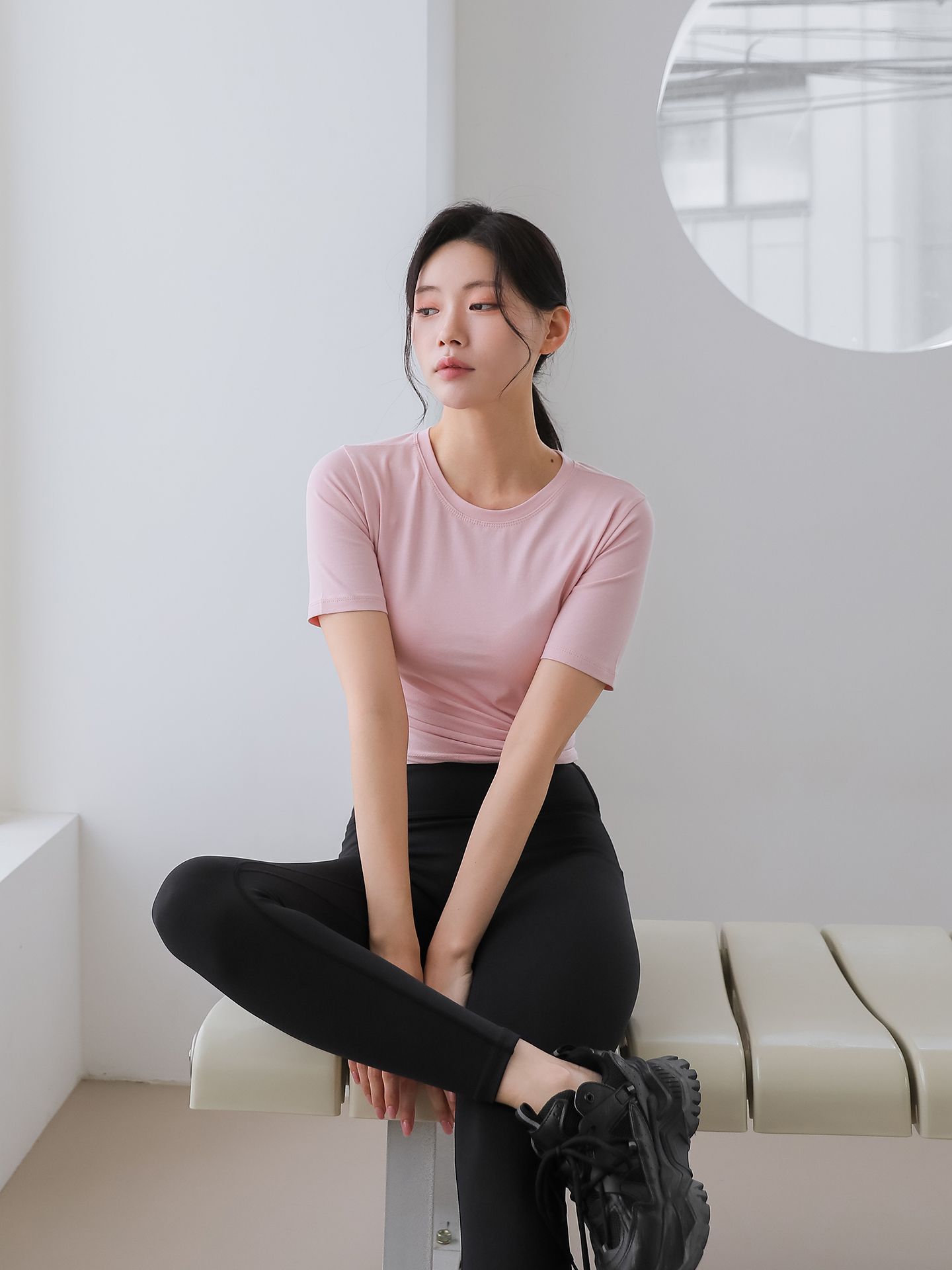 필라테스복 요가복 필라테스 상의 여름 반팔 크롭 운동복 - 상세 이미지 2