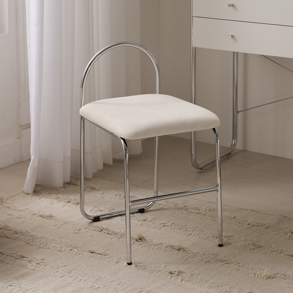 엘라 스툴 패브릭 화장대 의자 글래시아이보리 CNM240C