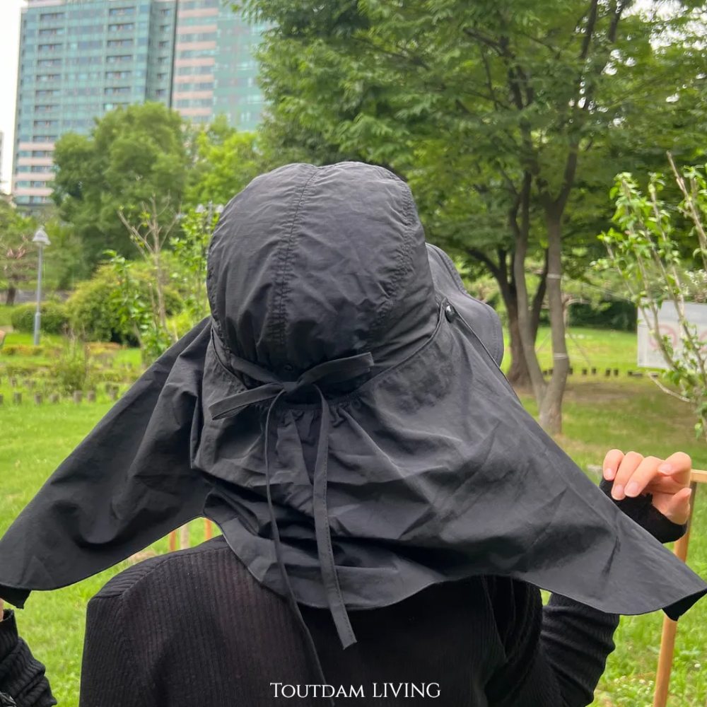 뚜담 뒷목가리개 골프 모자 썬캡 와이드챙 얼굴가리개 분리형 버킷햇 - 상세 이미지 3