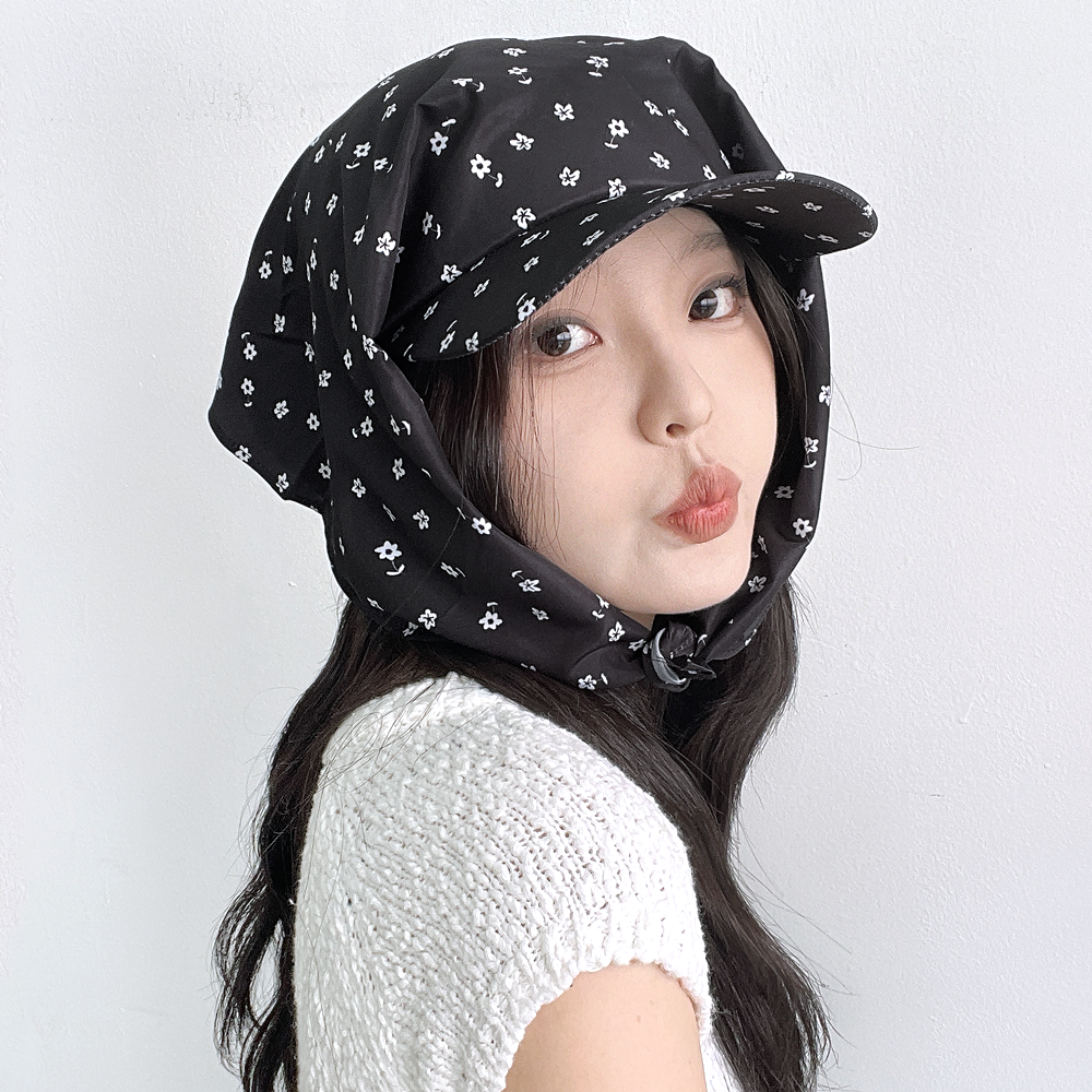 플라워 스카프 볼캡 여름 자외선차단 남자 여자 두건 보넷 모자