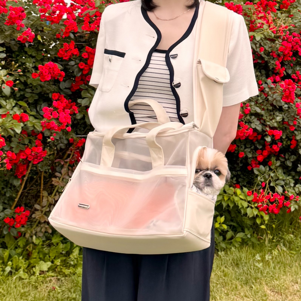 강아지 가방 모드니펫 애견 슬링백 여름 포대기 고양이 이동장 메쉬 S