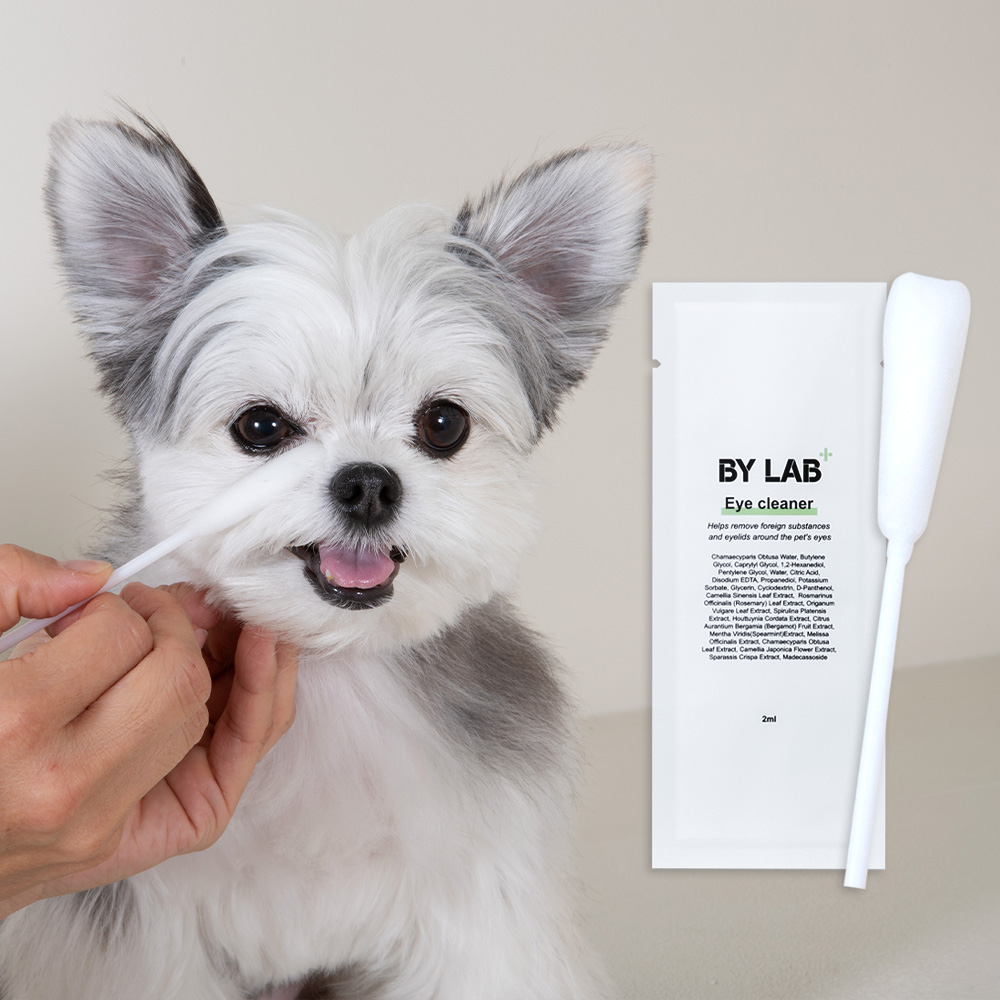 바이랩 아이클리너 강아지 눈물자국 눈 세정제 눈물냄새 눈꼽 지우개 면봉 40ml, 1개