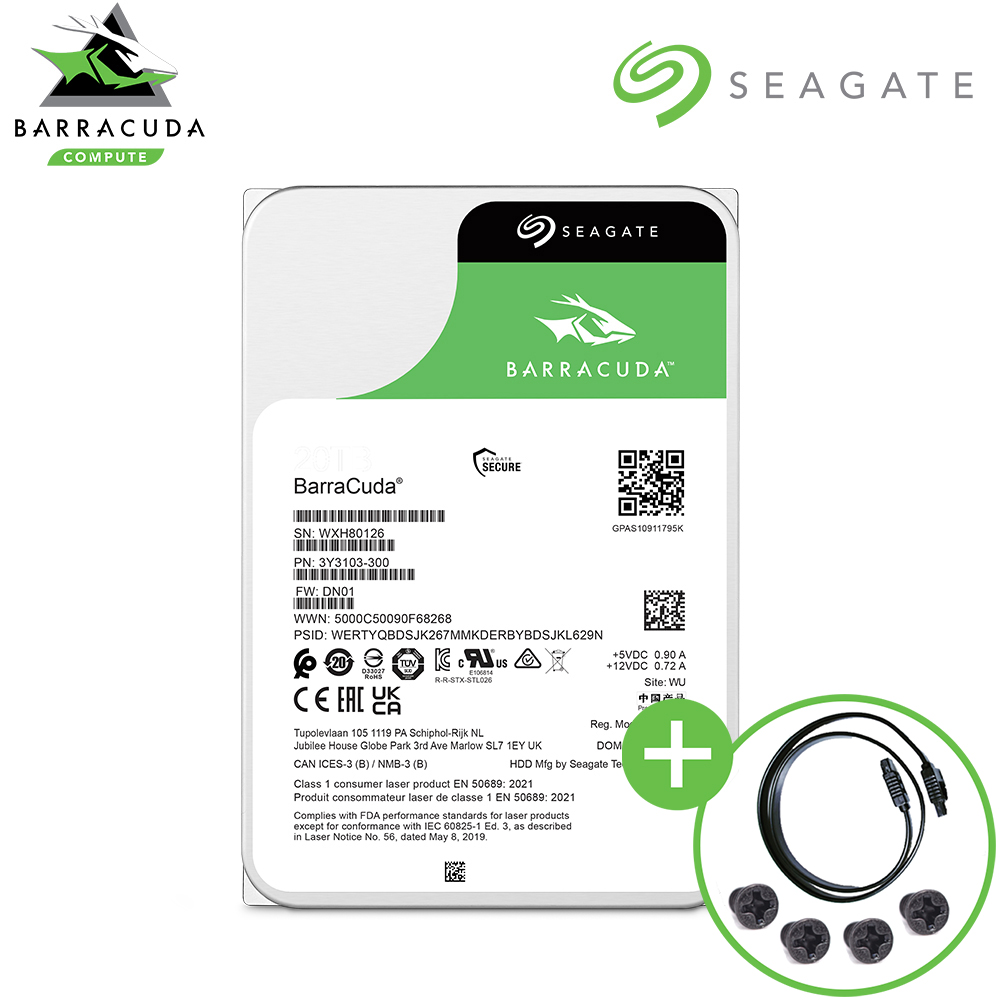 ST20000DM001 씨게이트 바라쿠다 하드디스크 HDD 데스크탑용 512MB, 20TB