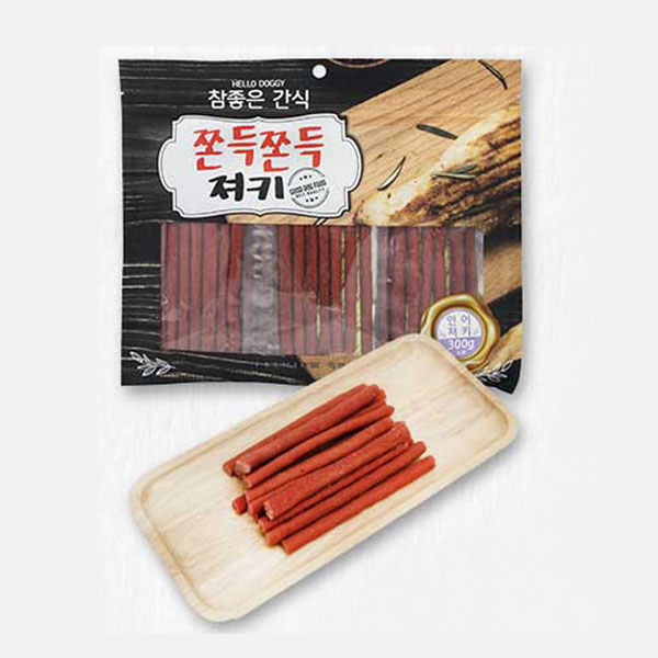 헬로도기 쫀득져키 대용량강아지간식 애견 건조간식 소고기져키, 300g, 1개 - 상세 이미지 2