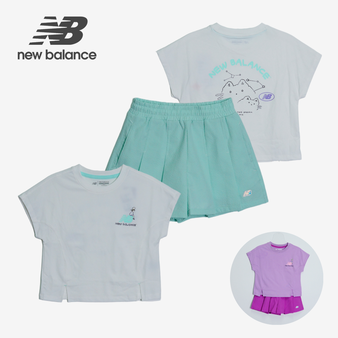 뉴발란스 키즈 여아 핏변형 시어서커 스코츠 상하의세트 치마바지 셋업