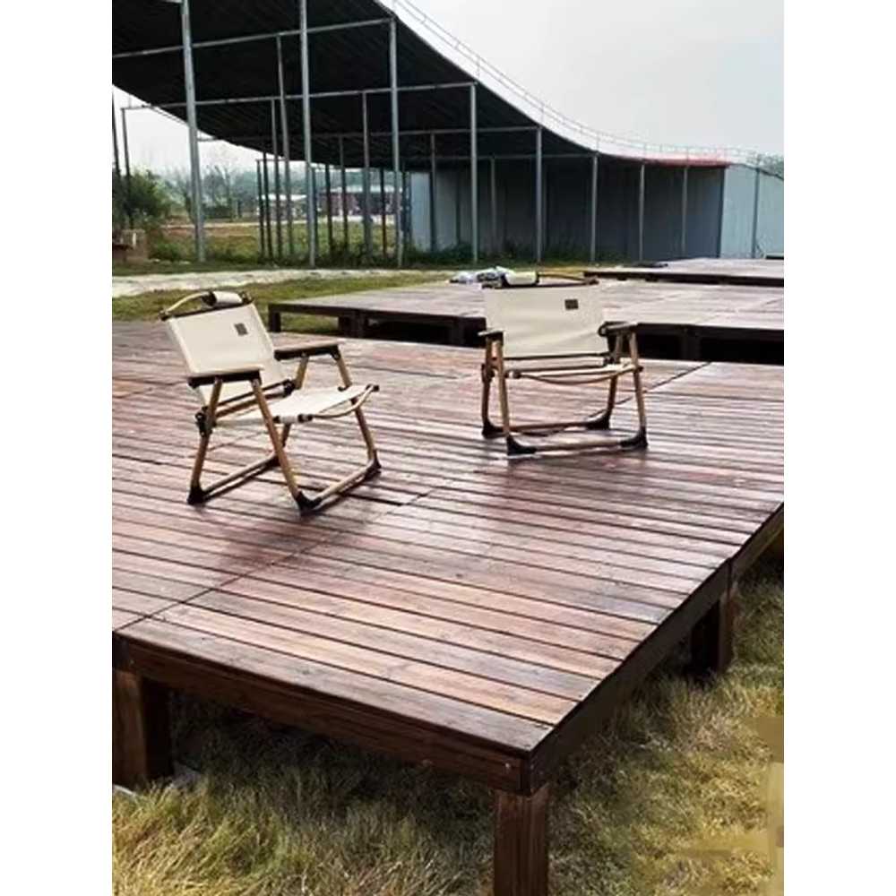 부채꼴 평상 야외 원형 정자용 부채형 원목 휴게 A형 사각형 100x100x36cm - 상품 이미지
