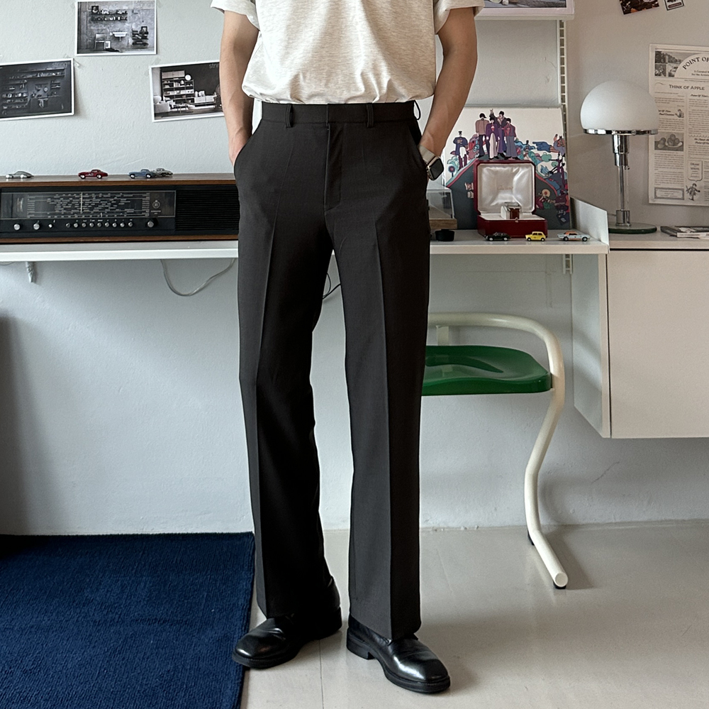 남자 슬랙스 부츠컷 일자핏 링클프리 정장 슬랙스 남자스판바지 - 상세 이미지 2