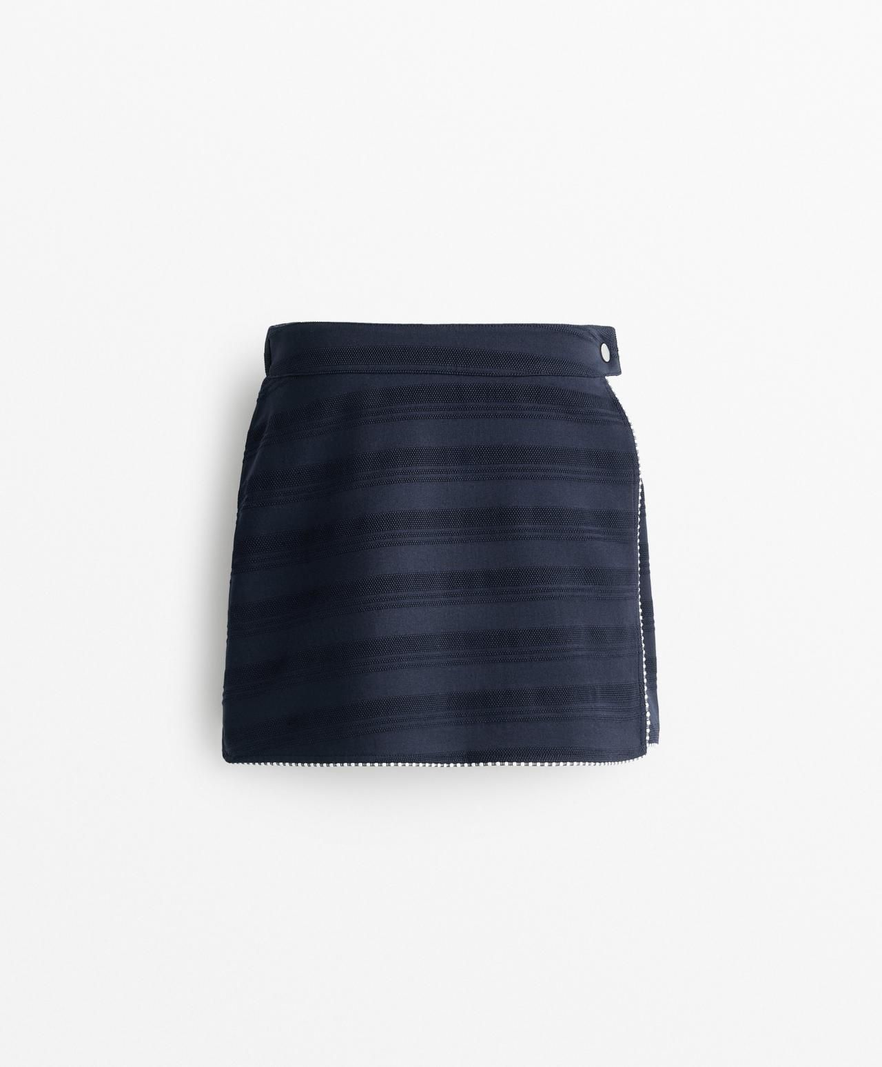 오이쇼 코튼 자카드 피케 스커트 팬츠 3552/731 NAVY