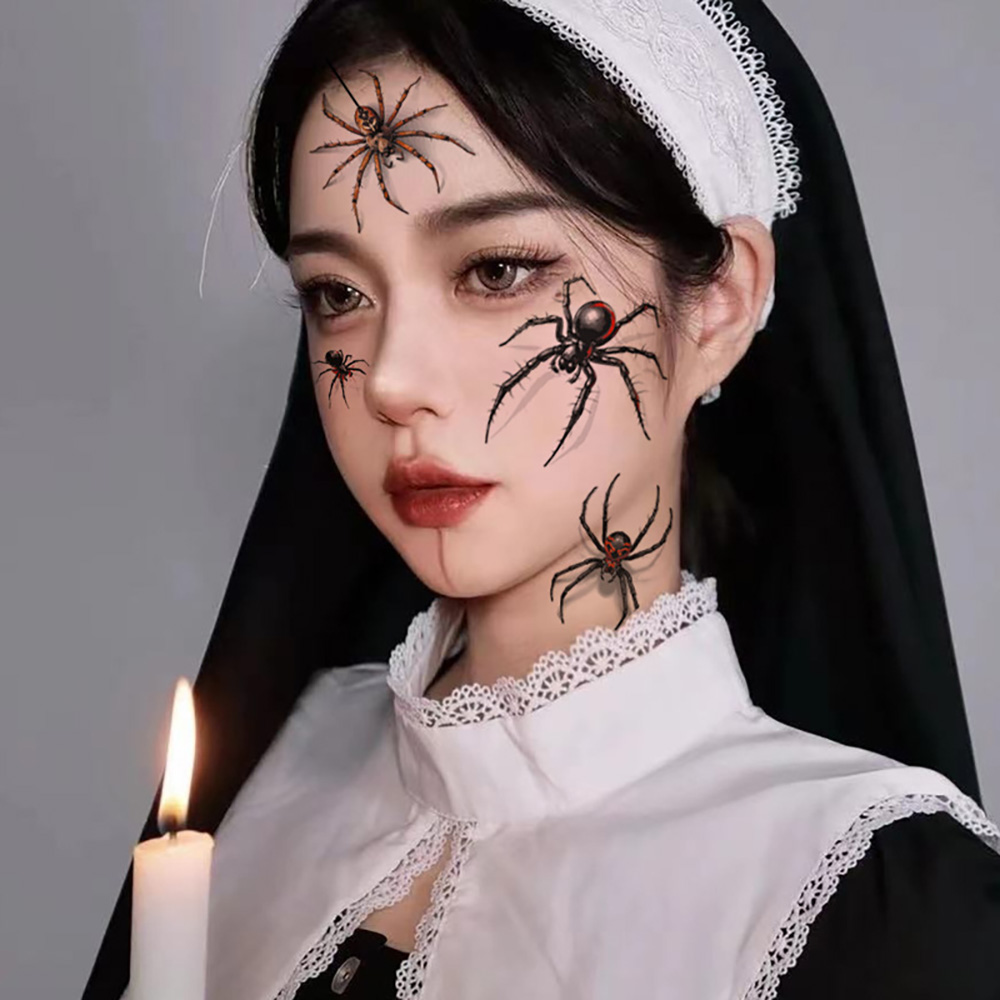할로윈 거미 타투스티커 30매 세트 스파이더 거미줄 000문신 할로윈파티 분장용 물전사 스티커 - 상세 이미지 2