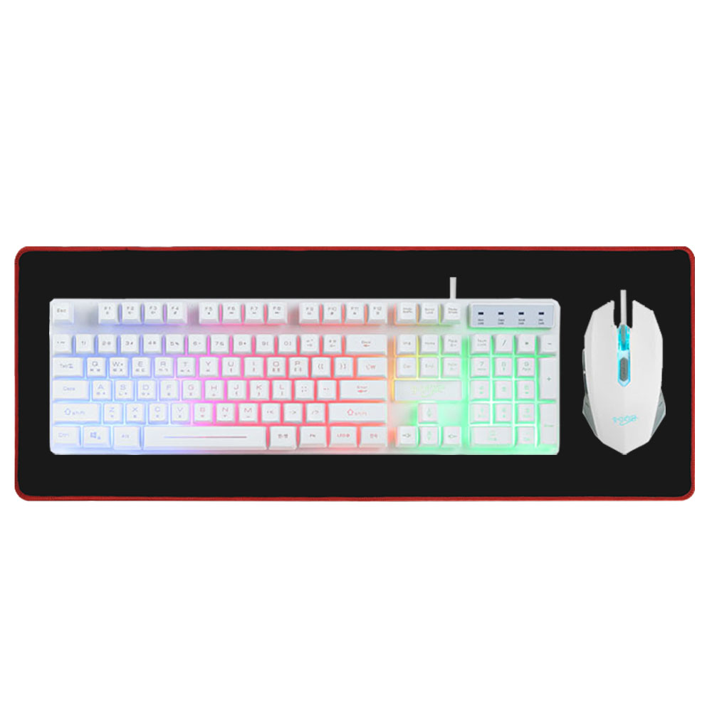 지클릭커 슈퍼히어로 GMK-220 RGB 게이밍 키보드 마우스 세트 화이트 with PAD - 상세 이미지 2