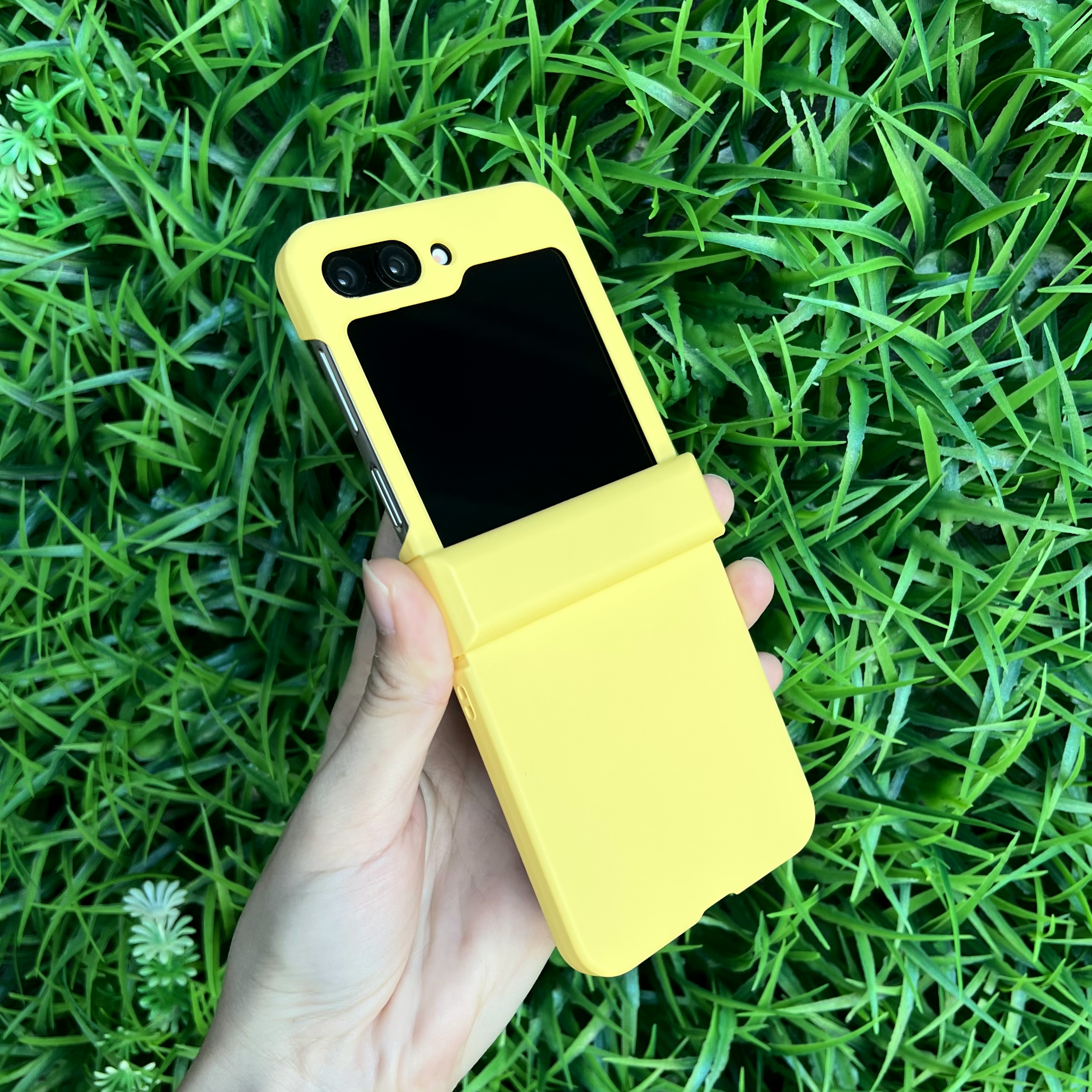 힌지보호 케이스 하드 범퍼 슬림 풀커버 카메라보호 지플립 옐로우, 갤럭시Z 플립5 - 상품 이미지