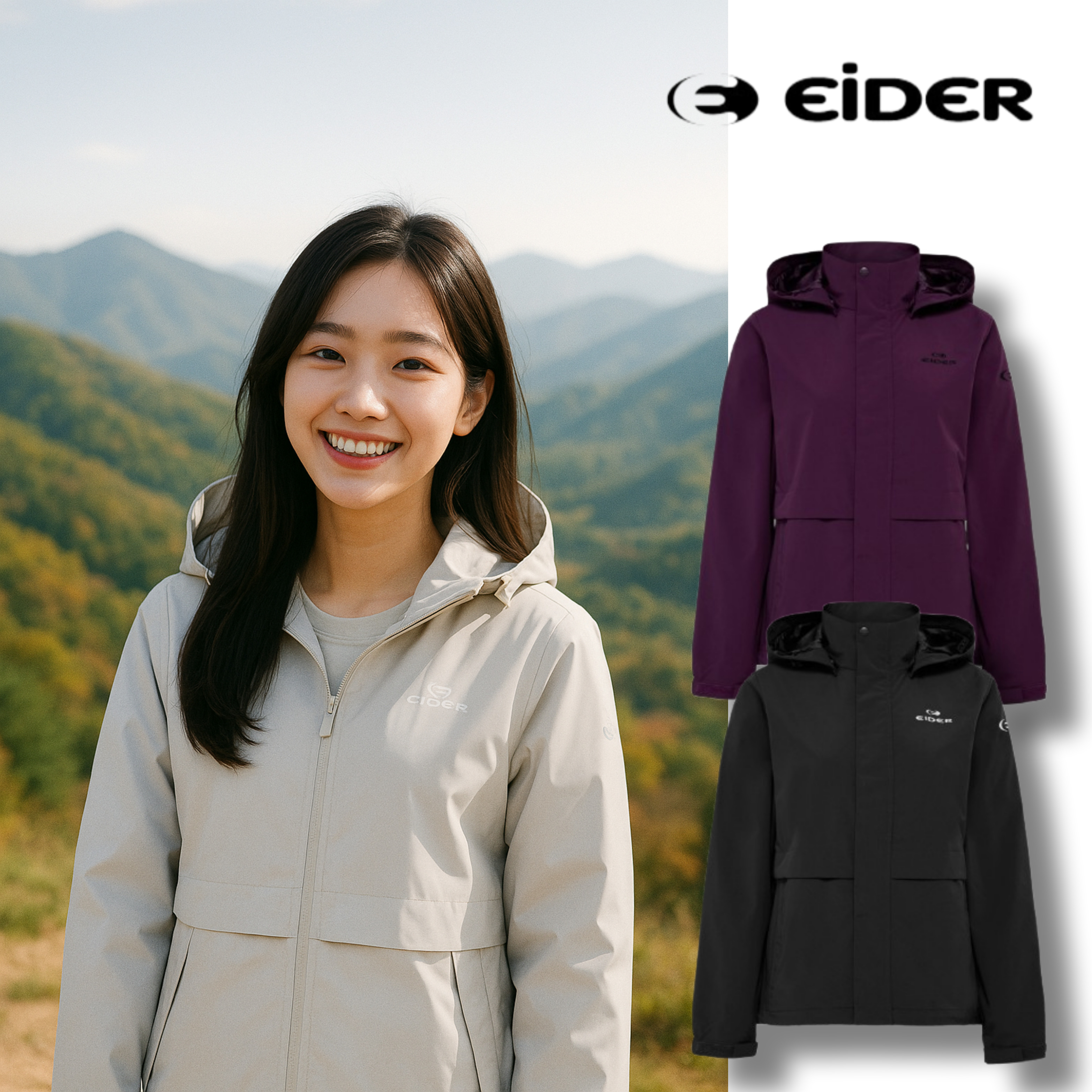 아이더 바람막이 여자 방풍 기능성자켓 등산 캠핑