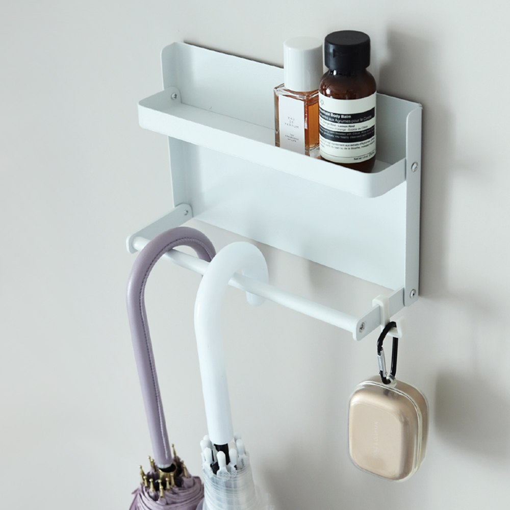 현관 철제 자석 우산꽂이 2단 우산 거치대 전용홀더 포함 마그넷 길이조절