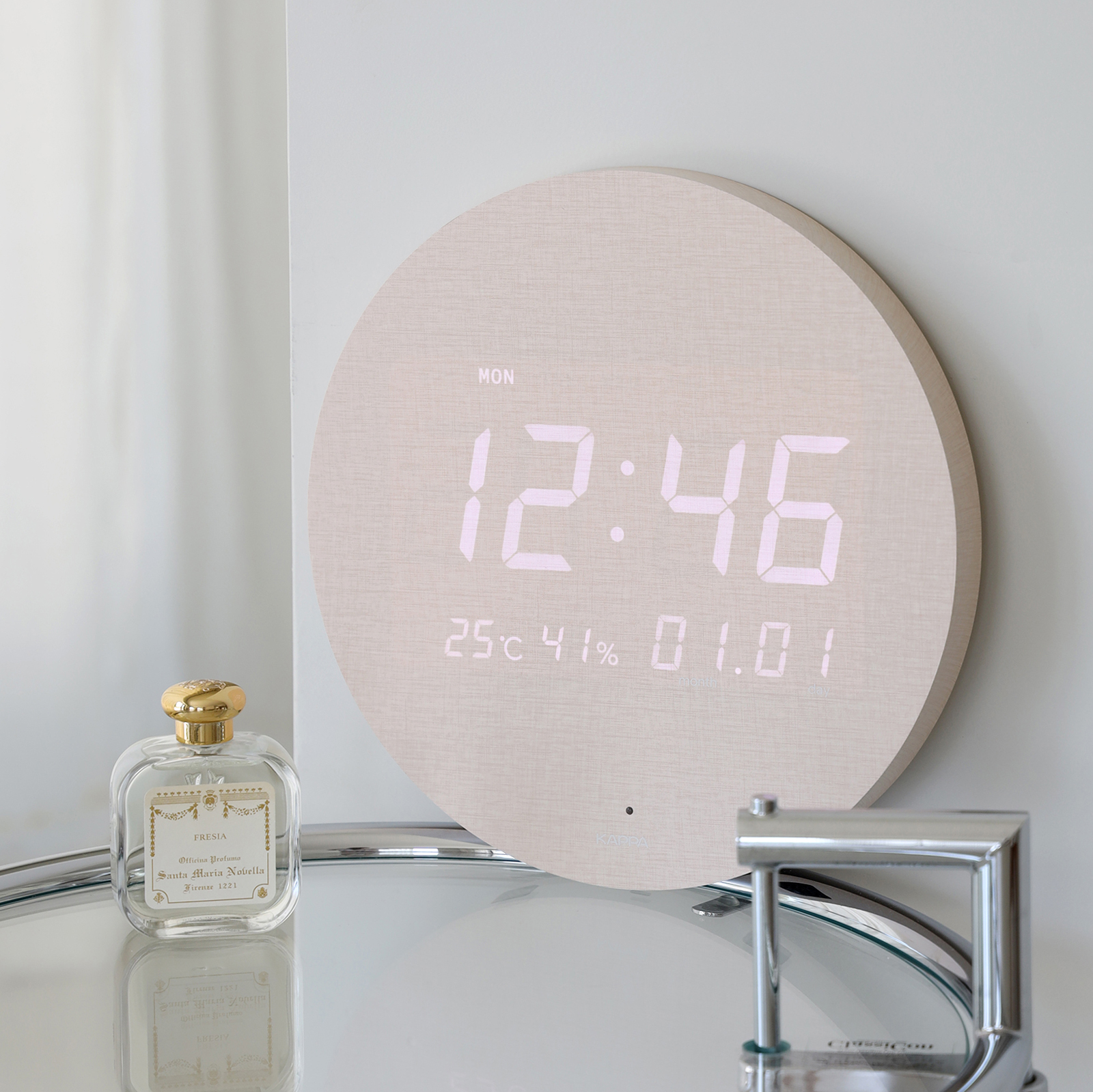 카파 무선 디지털 LED 벽시계 무소음 전자 벽걸이시계 30cm