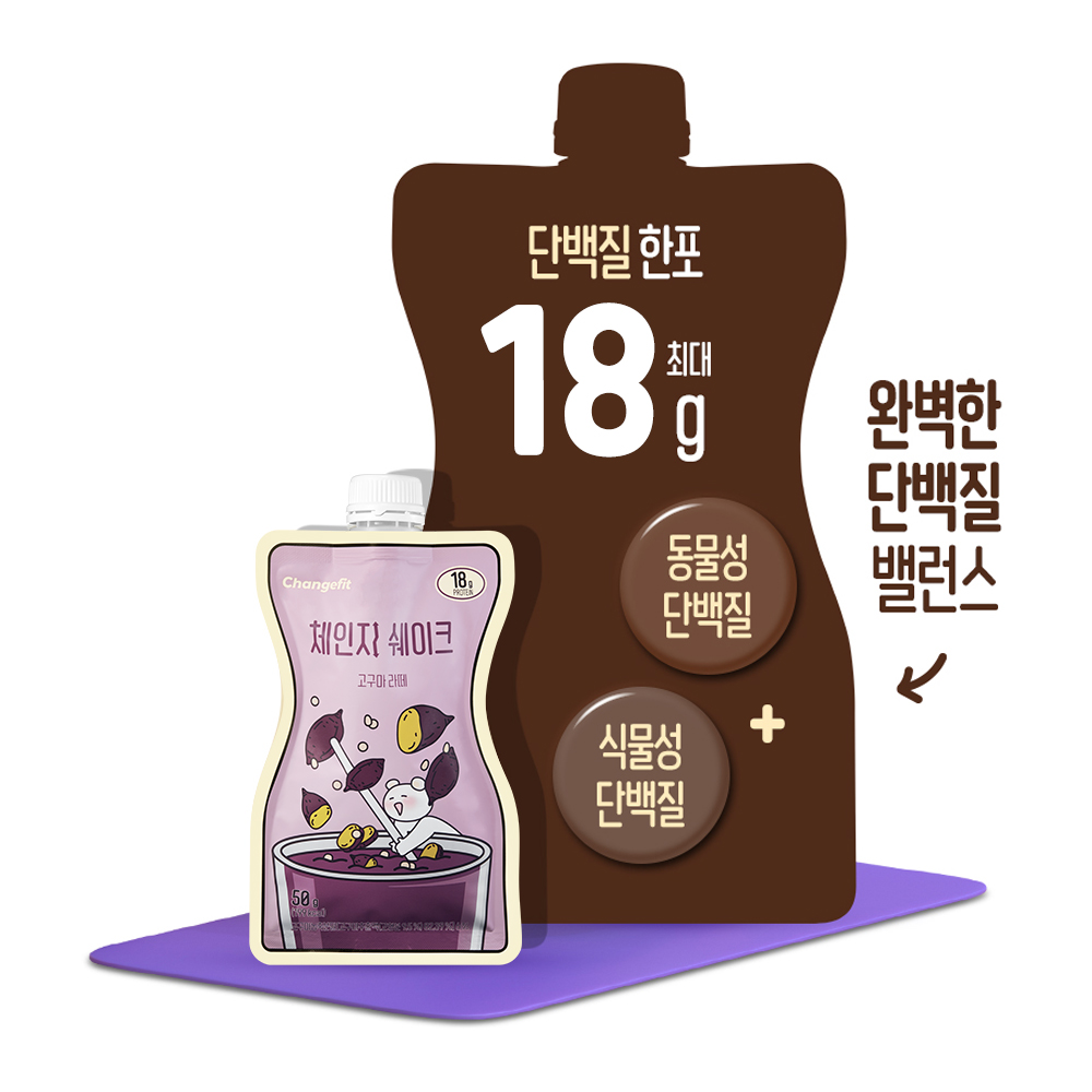 체인지핏 다이어트 고단백 쉐이크 고구마라떼, 50g, 30개 이미지 8