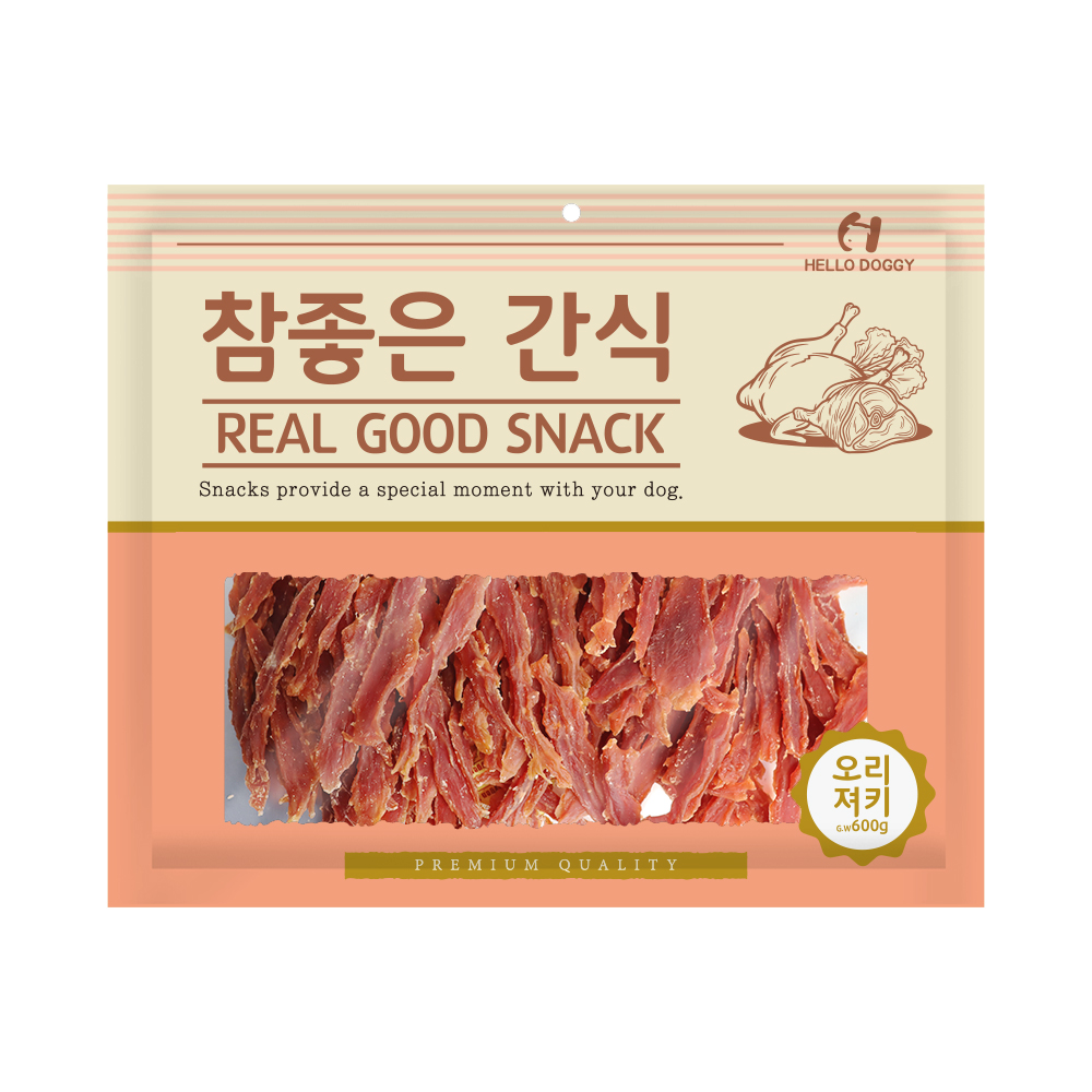 헬로도기 강아지대용량간식 건조 사사미 애견간식 오리져키, 600g, 1개 - 메인 이미지