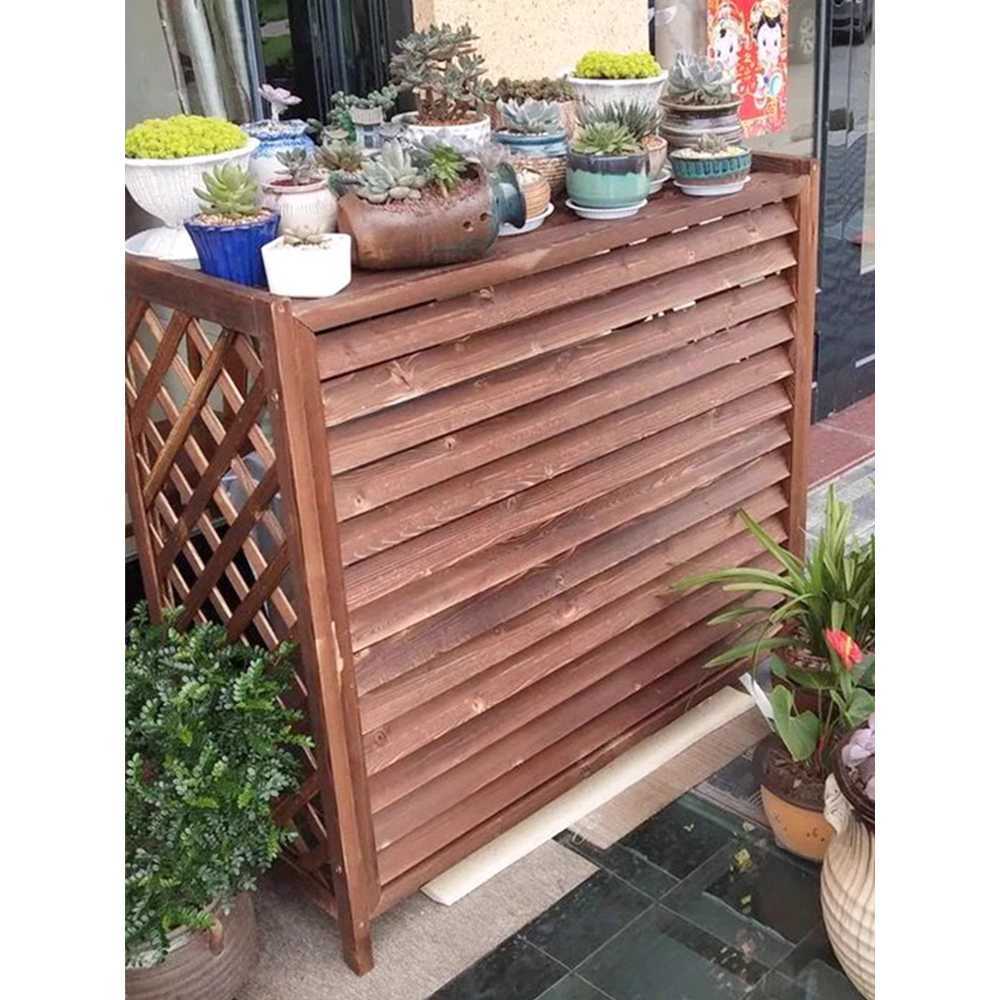 원목 실외기 커버 내추럴 디자인 야외 차단 가림막 A형 105x47x100cm - 상세 이미지 5