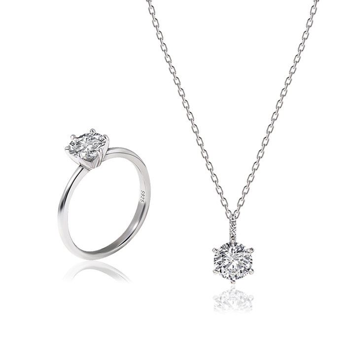 전체 92.5 Silver 모이사나이트 다이아 SET SET0470 - 메인 이미지