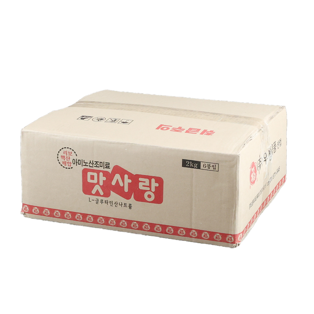 우성 복표 맛사랑 아미노산 핵산 MSG 업소용 조미료 2kg, 6개 - 상품 이미지