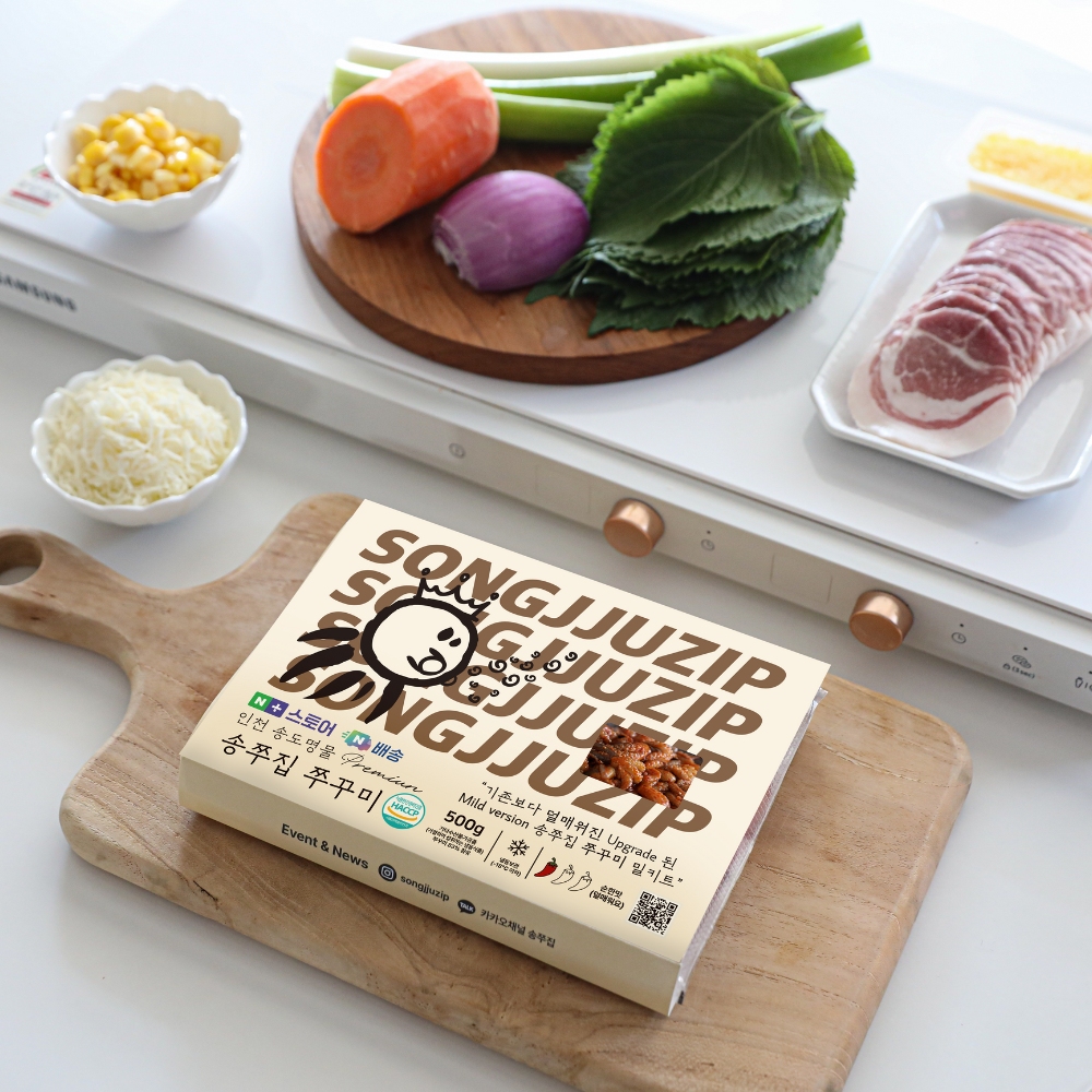 [단독출시] 송도명물 송쭈집 순한맛 쭈꾸미볶음 500g / 덜매운 프리미엄원물 밀키트 (2인분양) 가정 간편식