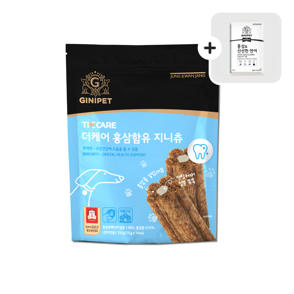 더케어 홍삼함유 지니츄 구강 건강 강아지 영양제 펫껌 개껌 15g, 14개