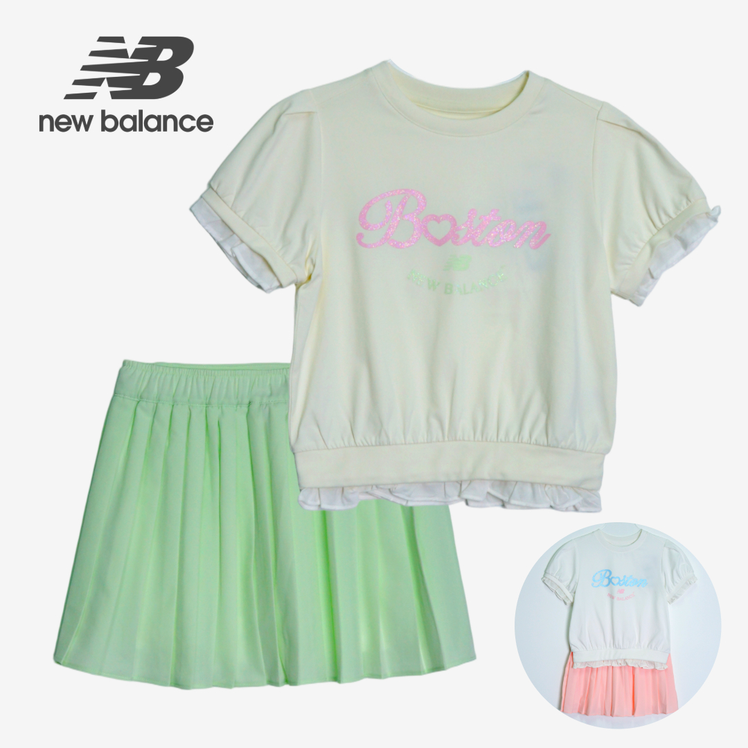 뉴발란스 키즈 여아 카라 플리츠 스커트 치마 여름 셋업 상하의세트